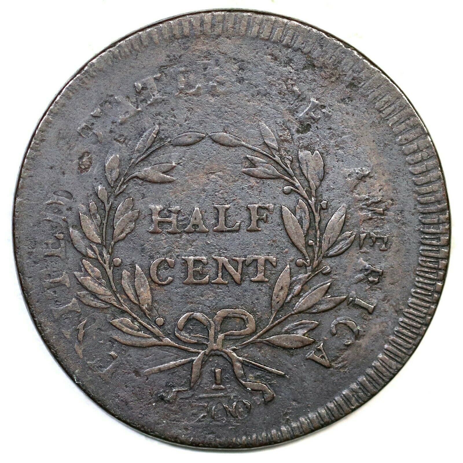 1795 C-6a R-2 Double Struck Liberty Cap Half Cent Coin 1/2c - Fresh Stock Dated February 2026