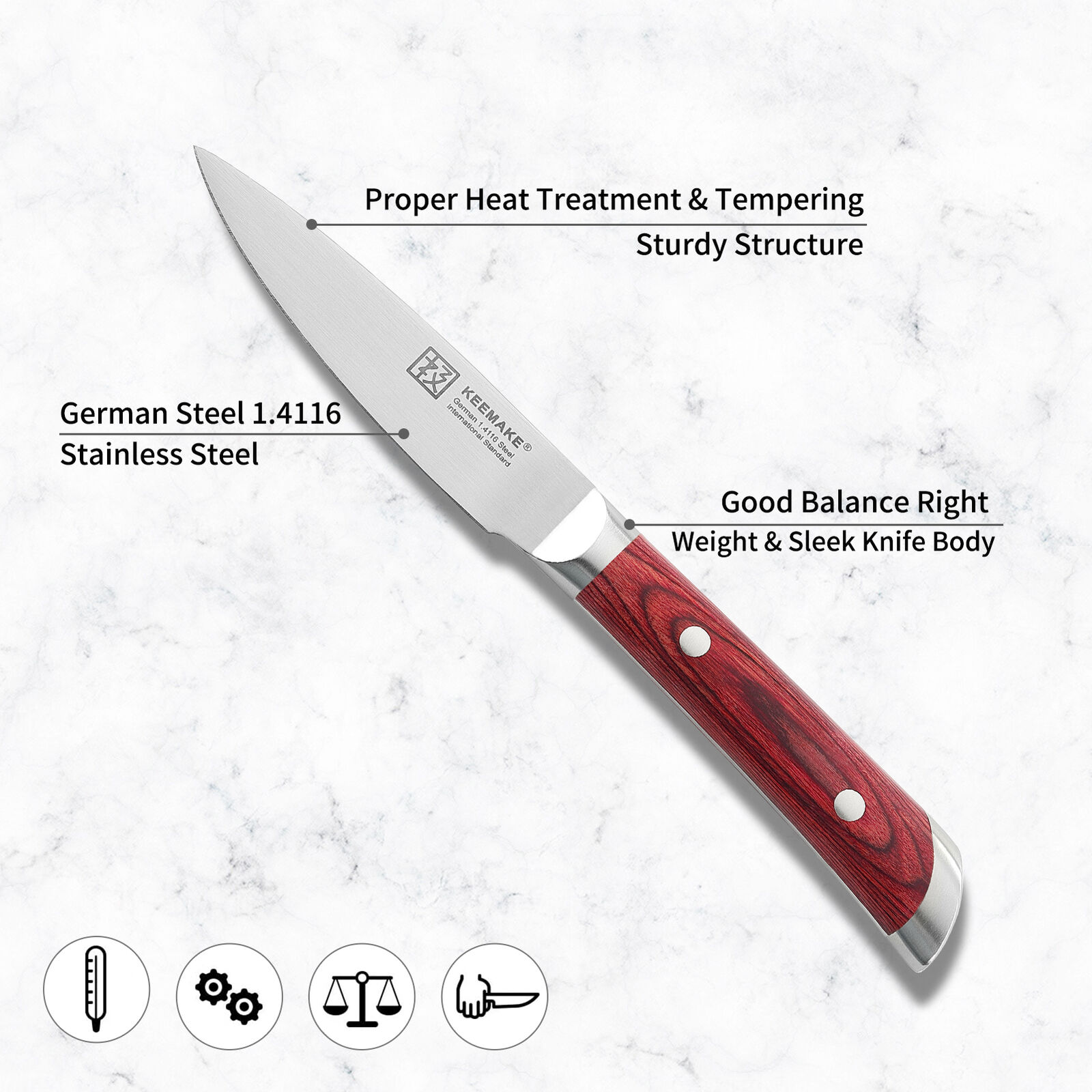 3.5 inch Paring Knife Peeling Knife Stainless Steel Utility Razor sharp Cutter - Fresh Stock Dated December 2025