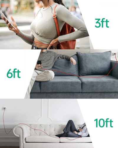 USB Type C Cable 10 ft [2 Pack],USB-A to USB-C Fast Charger 10ft+10ft, Red - Fresh Stock Dated February 2026