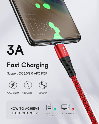 USB Type C Cable 10 ft [2 Pack],USB-A to USB-C Fast Charger 10ft+10ft, Red - Fresh Stock Dated February 2026