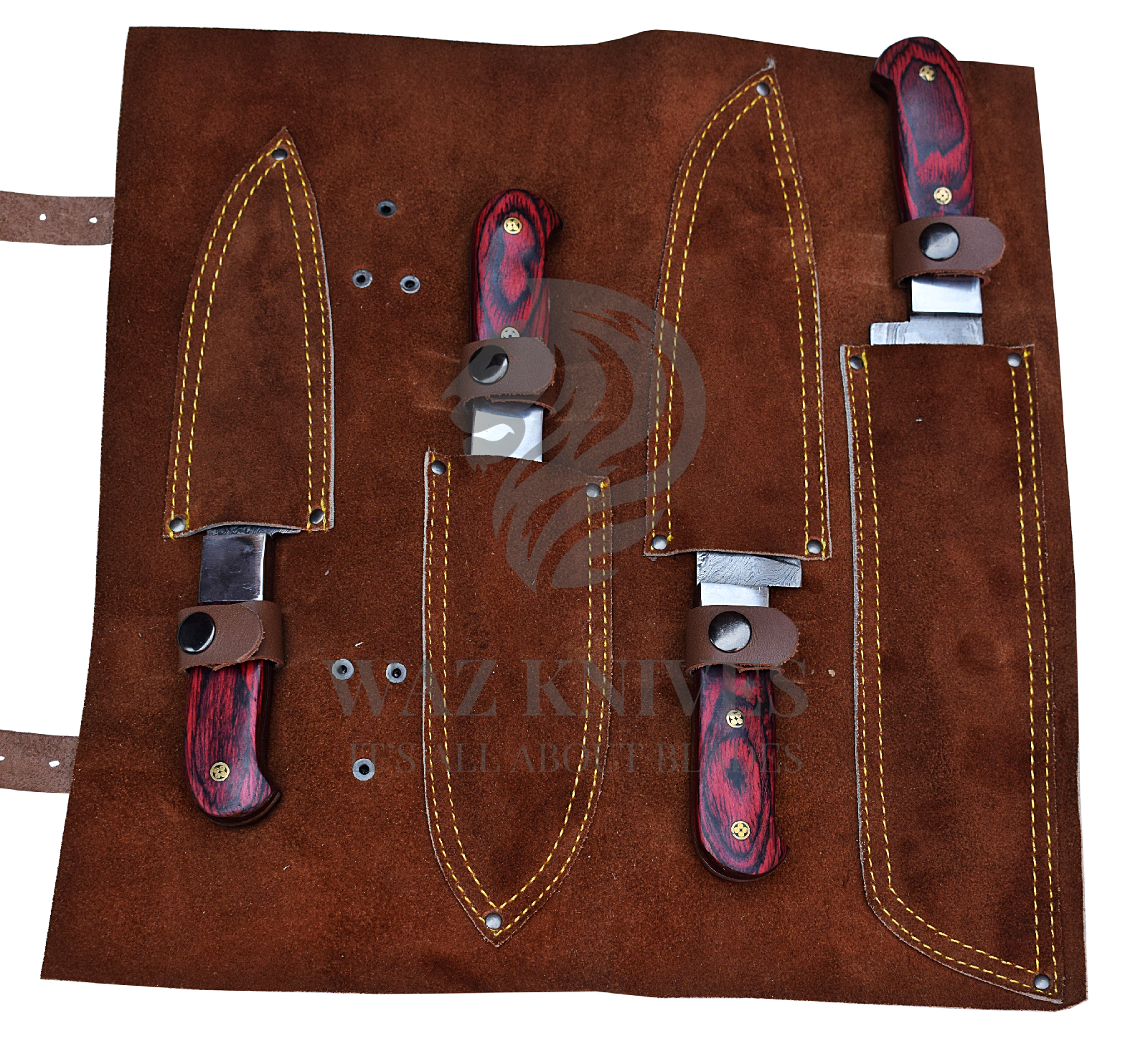 Hand Forged Damascus Chef’s Knife Set W Bread Cutter | Steak Knives | Chef Blade - Fresh Stock Dated January 2026