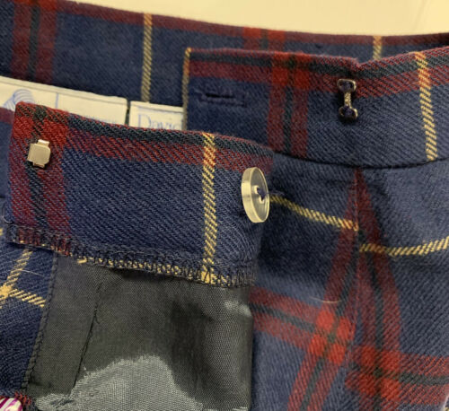 David Brooks Ltd Vintage Skirt Plaid Pleated Wool Blue Tartan Knee 14 - Fresh Stock Dated February 2026