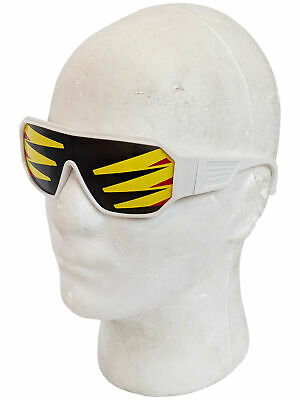 Side Spikes White Sunglasses Shield Macho Man Randy Savage Costume Party Shades - Fresh Stock Dated February 2026
