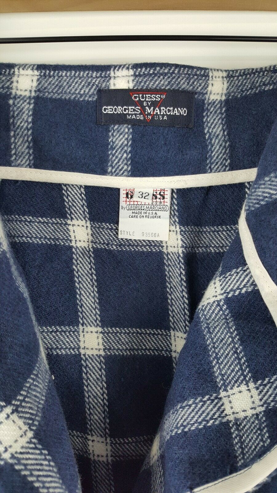 Vintage Guess Womens Plaid Wrap Mini Skirt Sz 32 Wool Blend Belted Frayed Trim - Fresh Stock Dated March 2026