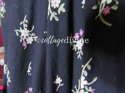 Gothic Black Wine Floral Vtg Gunne Sax Gunnies 1970s Rayon Tiered Prairie Skirt - Fresh Stock Dated February 2026