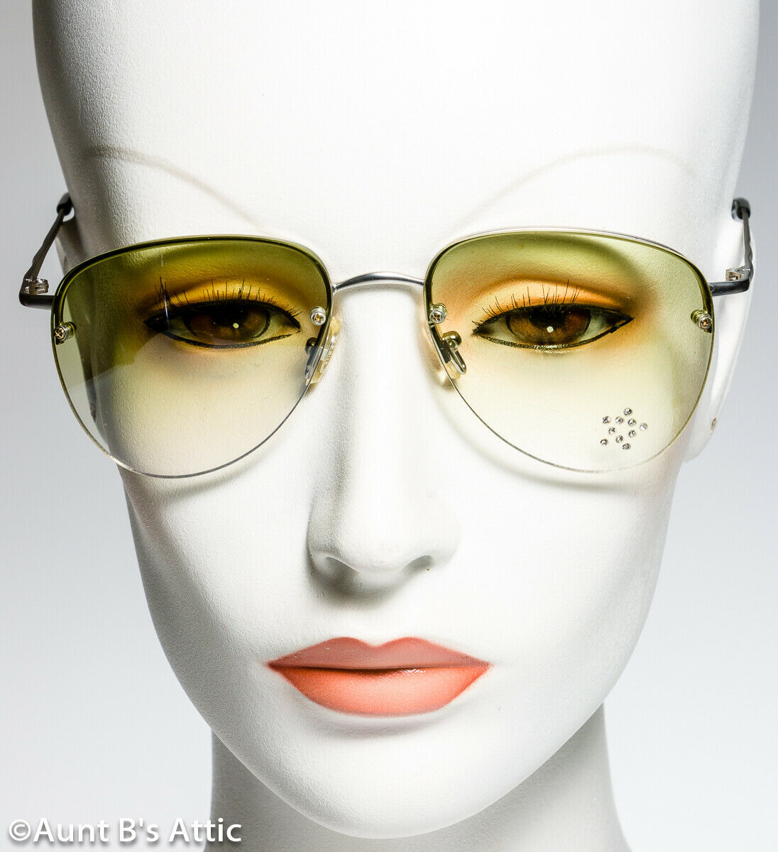 Sunglasses Novelty Aviator Style Frameless Glasses W/ Decorative Stone Accent - Fresh Stock Dated February 2026