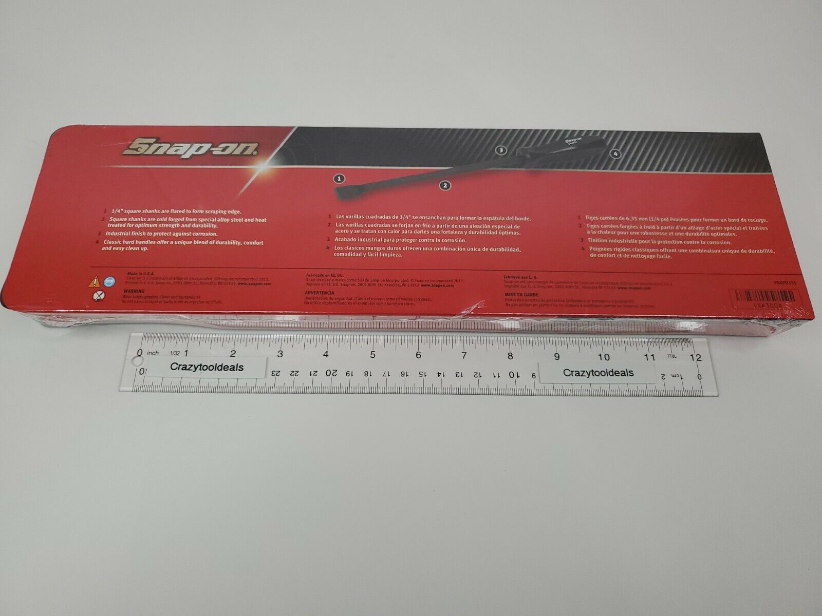 Snap On Tools NEW CSA300A 3 Piece Black Hard Handle Rigid Carbon Scraper Set USA - Fresh Stock Dated February 2026