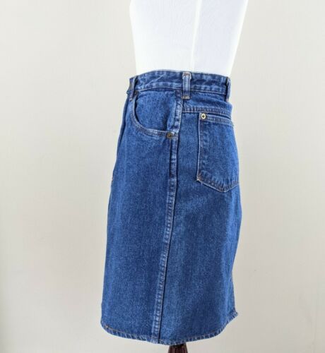 Vintage Denim Wiggle Skirt Made In Morocco 80s Jean Pencil Skirt western pinup - Fresh Stock Dated December 2025
