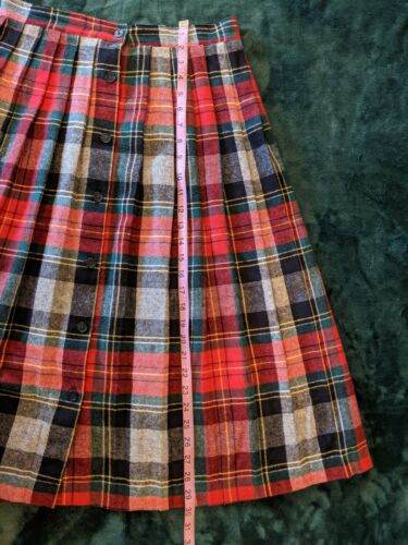 Vintage ALBEE Made in USA PLAID WOOL Button Up MAXI Skirt PREPPY COTTAGECORE - Fresh Stock Dated February 2026