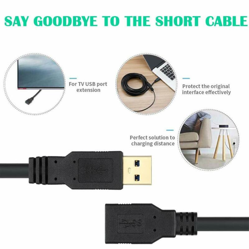 USB 3.0 Extension Cable 20FT High Speed Extender Cord 20 20FT, Black - Fresh Stock Dated February 2026