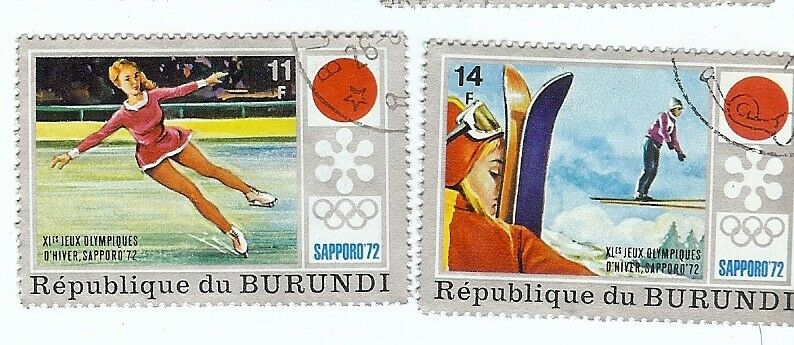 Lot of 19 Burundi Olympic Stamps 1964 Innsbruck, 1968 Grenoble & 1972 Sapporo - Fresh Stock Dated December 2025