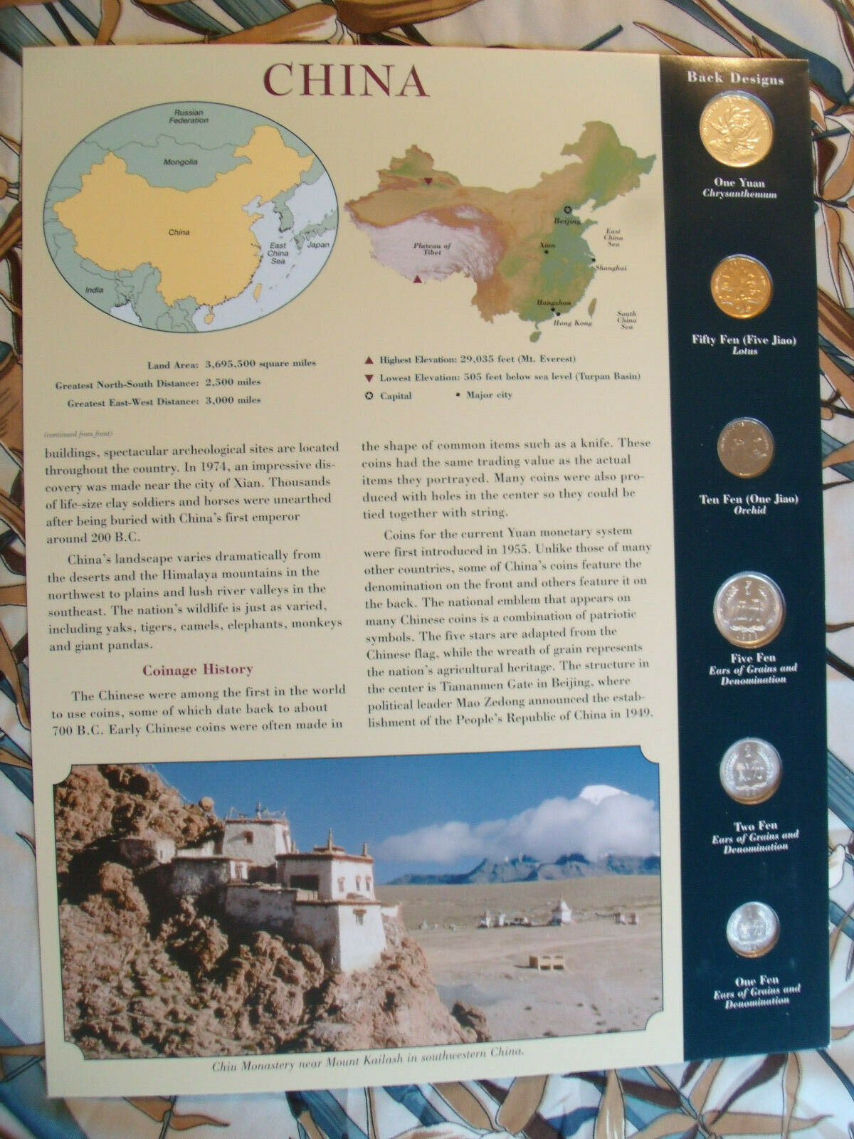 Coins from Around the World China 6 coin set UNC 1987 - 2007 1 Fen 1987 Yuan '06 - Fresh Stock Dated February 2026