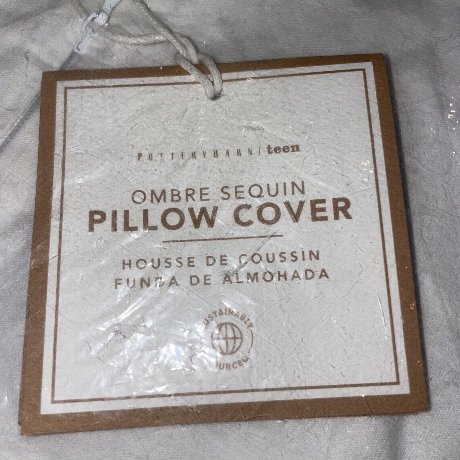 POTTERY BAEN Teen Ombre Sequin Pillow Cover Blue New 18X18 - Fresh Stock Dated February 2026