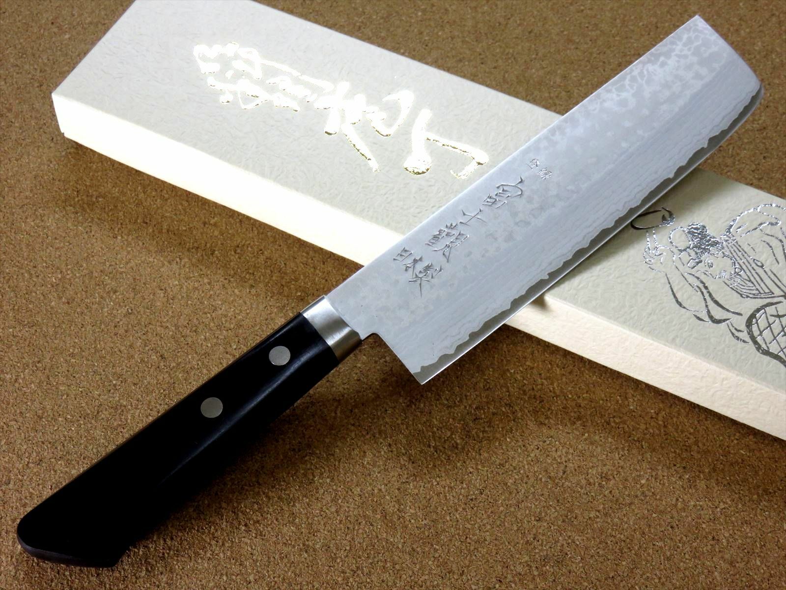 Japanese Kitchen Nakiri Vegetable Knife 165mm VG10 Damascus 17 Layers SEKI JAPAN - Fresh Stock Dated December 2025