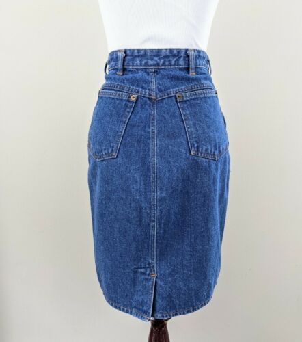 Vintage Denim Wiggle Skirt Made In Morocco 80s Jean Pencil Skirt western pinup - Fresh Stock Dated December 2025