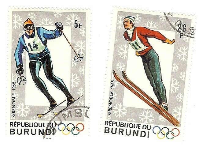 Lot of 19 Burundi Olympic Stamps 1964 Innsbruck, 1968 Grenoble & 1972 Sapporo - Fresh Stock Dated December 2025
