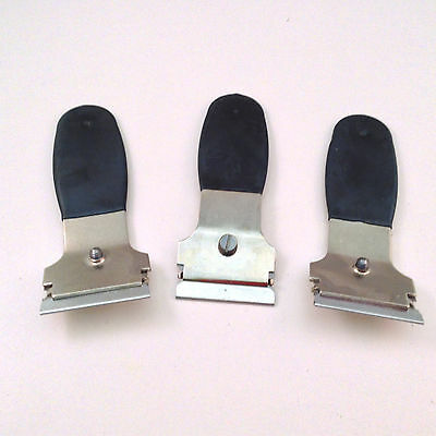 3pc Short/Stubby Razor Blade Scraper Set Black - Fresh Stock Dated February 2026
