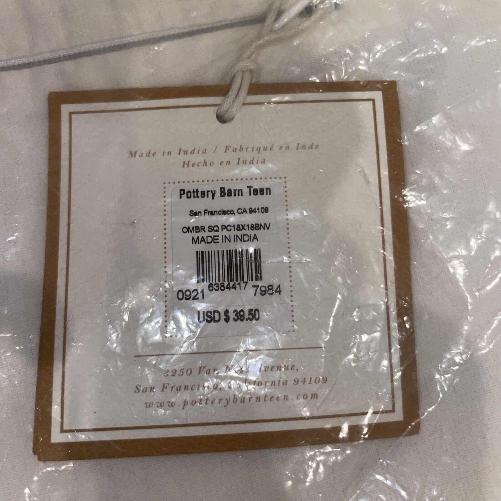 POTTERY BAEN Teen Ombre Sequin Pillow Cover Blue New 18X18 - Fresh Stock Dated February 2026