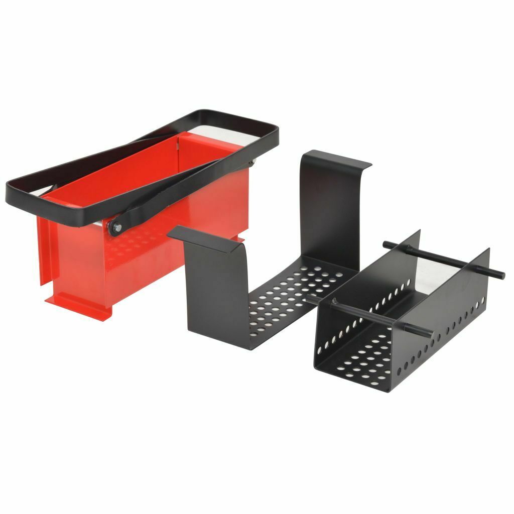 vidaXL Paper Log Briquette Maker Steel Black and Red Manual Press Machine - Fresh Stock Dated December 2025