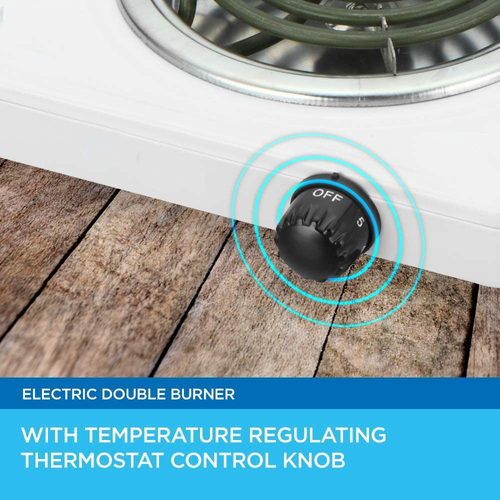 Double Hot Plate Burner Electric 2 Two Cooking Stove Portable Cooktop Camping - Fresh Stock Dated February 2026