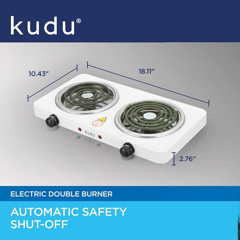 Double Hot Plate Burner Electric 2 Two Cooking Stove Portable Cooktop Camping - Fresh Stock Dated February 2026