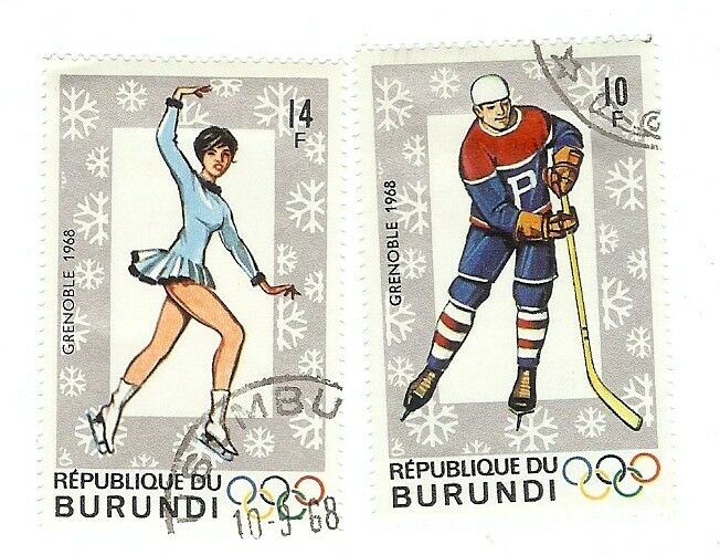 Lot of 19 Burundi Olympic Stamps 1964 Innsbruck, 1968 Grenoble & 1972 Sapporo - Fresh Stock Dated December 2025