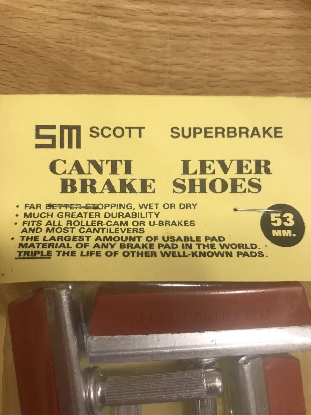 NOS 4 SCOTT MATHAUSER SUPERBRAKE Cantilever 53mm Brake Shoes And Holders MG5 - Fresh Stock Dated February 2026