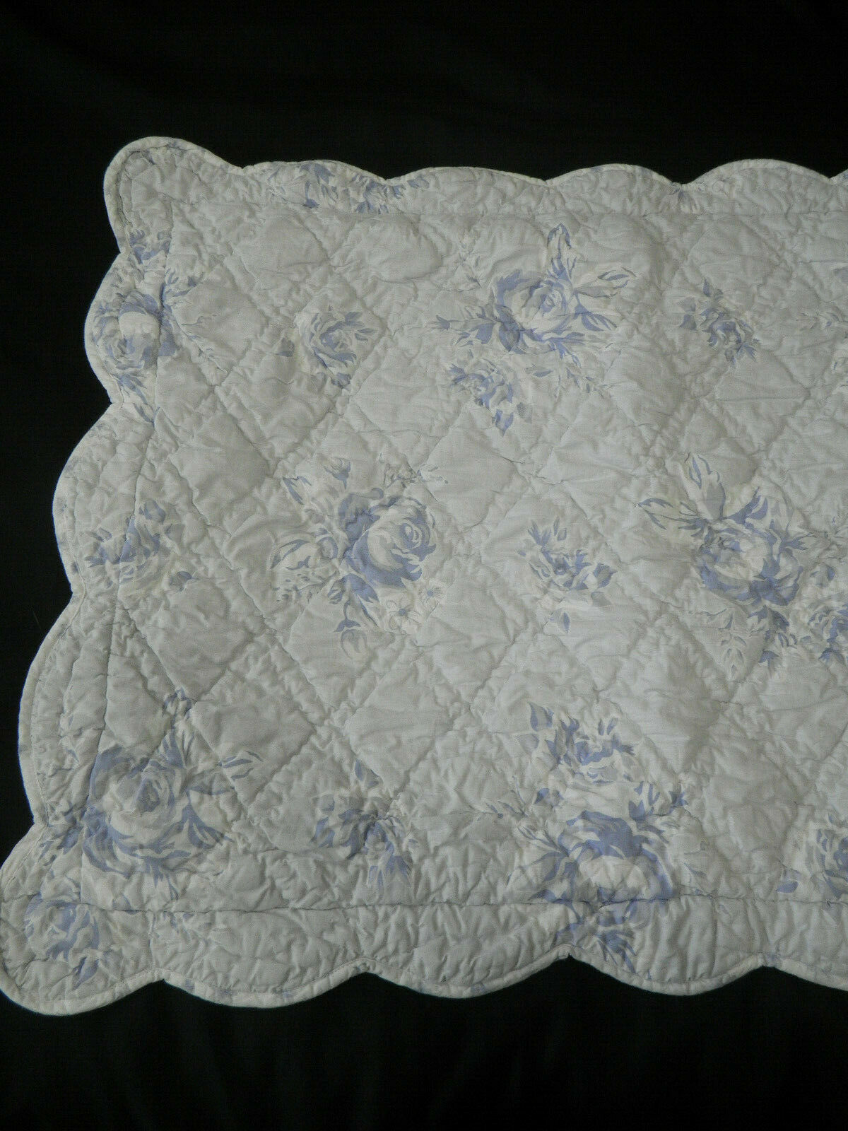 Pottery Barn Kids French Rose Blue STD Quilted Sham Floral Rose White Tie Close - Fresh Stock Dated December 2025