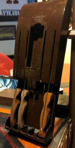 3 CUTCO Knives with Wall Mount Holder No. 22, 23, 24 Brown Handles - Fresh Stock Dated December 2025