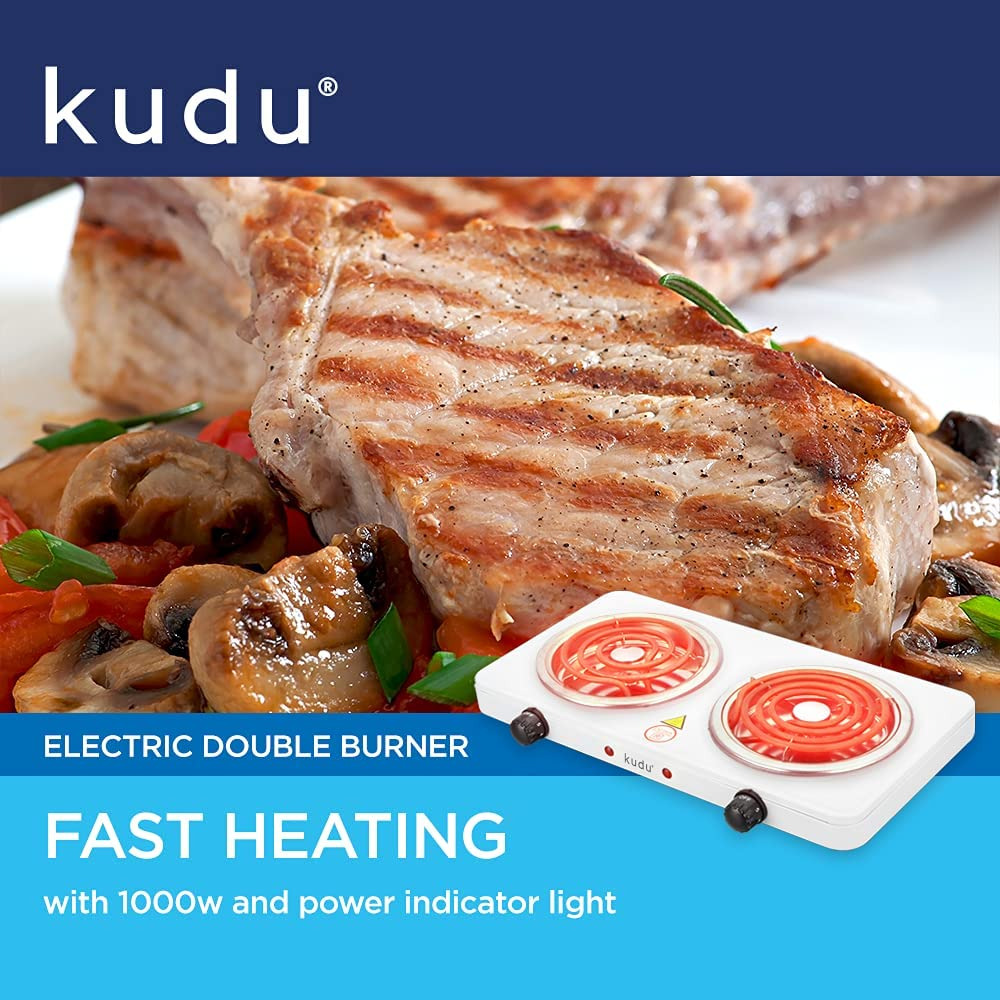 Double Hot Plate Burner Electric 2 Two Cooking Stove Portable Cooktop Camping - Fresh Stock Dated February 2026