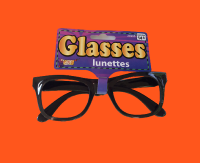 BLACK EYE FRAME GLASSES Buddy Holly Nerd 50's Costume Funny Joke Dork Geek Clown - Fresh Stock Dated December 2025
