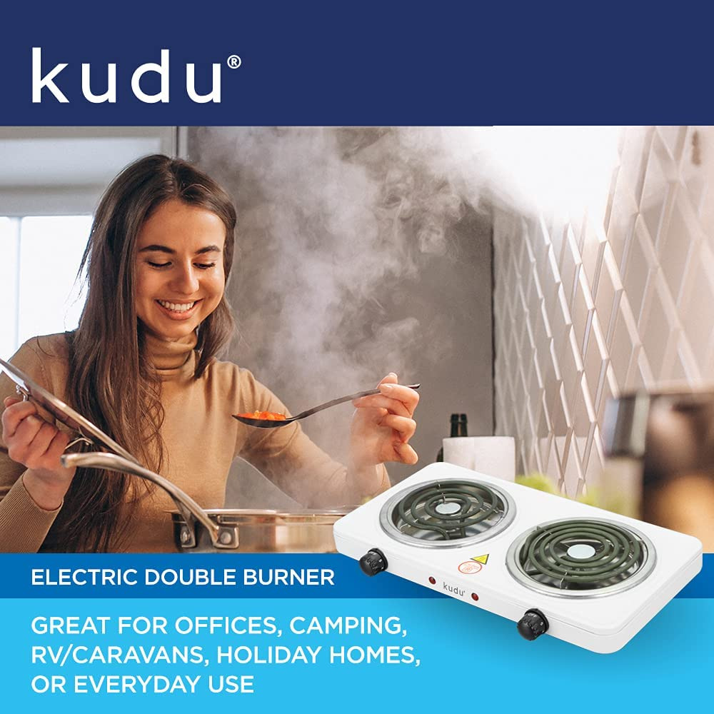 Double Hot Plate Burner Electric 2 Two Cooking Stove Portable Cooktop Camping - Fresh Stock Dated February 2026