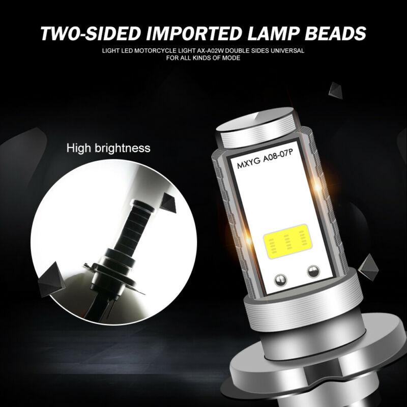 H4 9003 HB2 LED Motorcycle Headlight Bulb Kit HID Hi/Low Beam 6000K Super Bright - Fresh Stock Dated February 2026