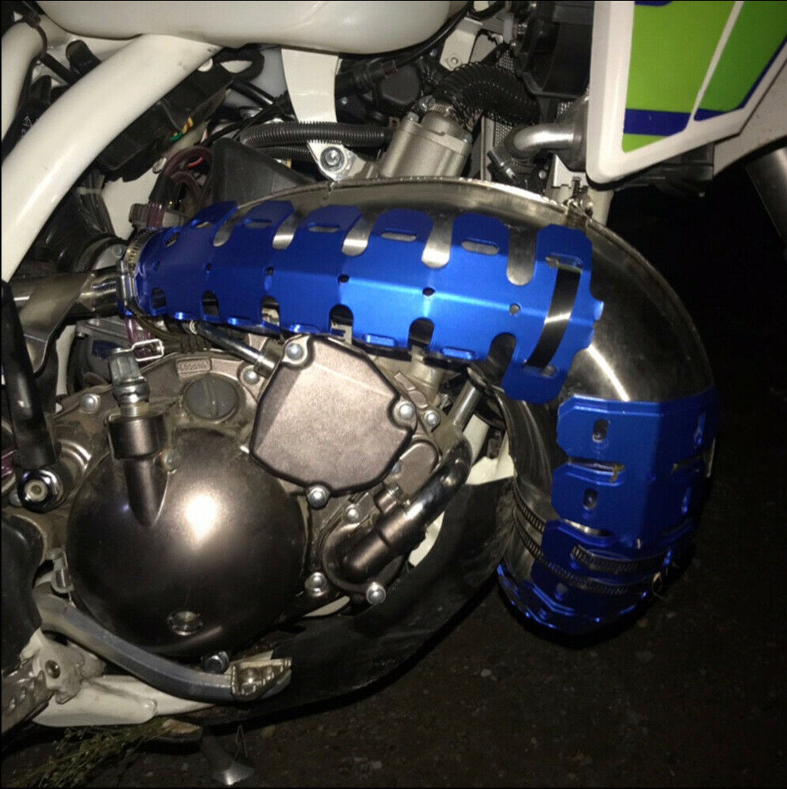 Blue Motorcycle Exhaust Muffler Pipe Heat Shield Cover Heel Guard For Dirt Bike - Fresh Stock Dated February 2026