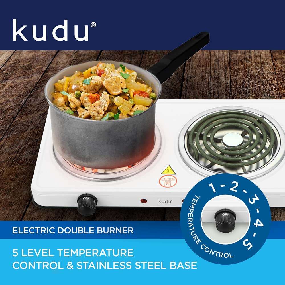 Double Hot Plate Burner Electric 2 Two Cooking Stove Portable Cooktop Camping - Fresh Stock Dated February 2026