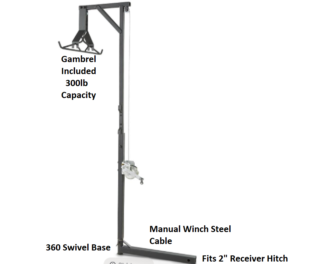 Deer Hoist Winch Lift 360 Swivel Gambrel 2