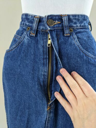 Vintage Denim Wiggle Skirt Made In Morocco 80s Jean Pencil Skirt western pinup - Fresh Stock Dated December 2025