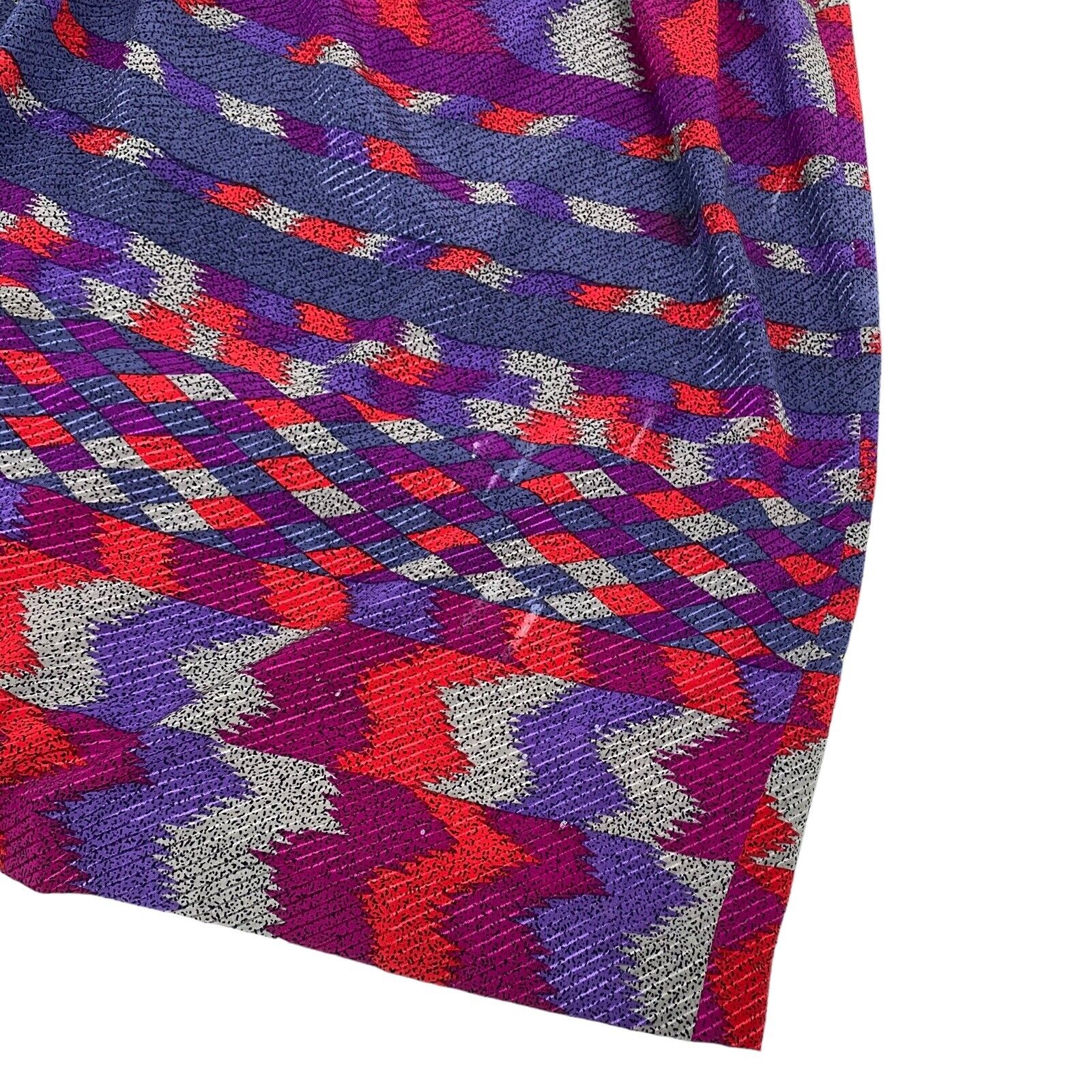 Vintage 80s UMI Collections by Anne Crimmins Midi Skirt Abstract Silk Size 12 - Fresh Stock Dated March 2026