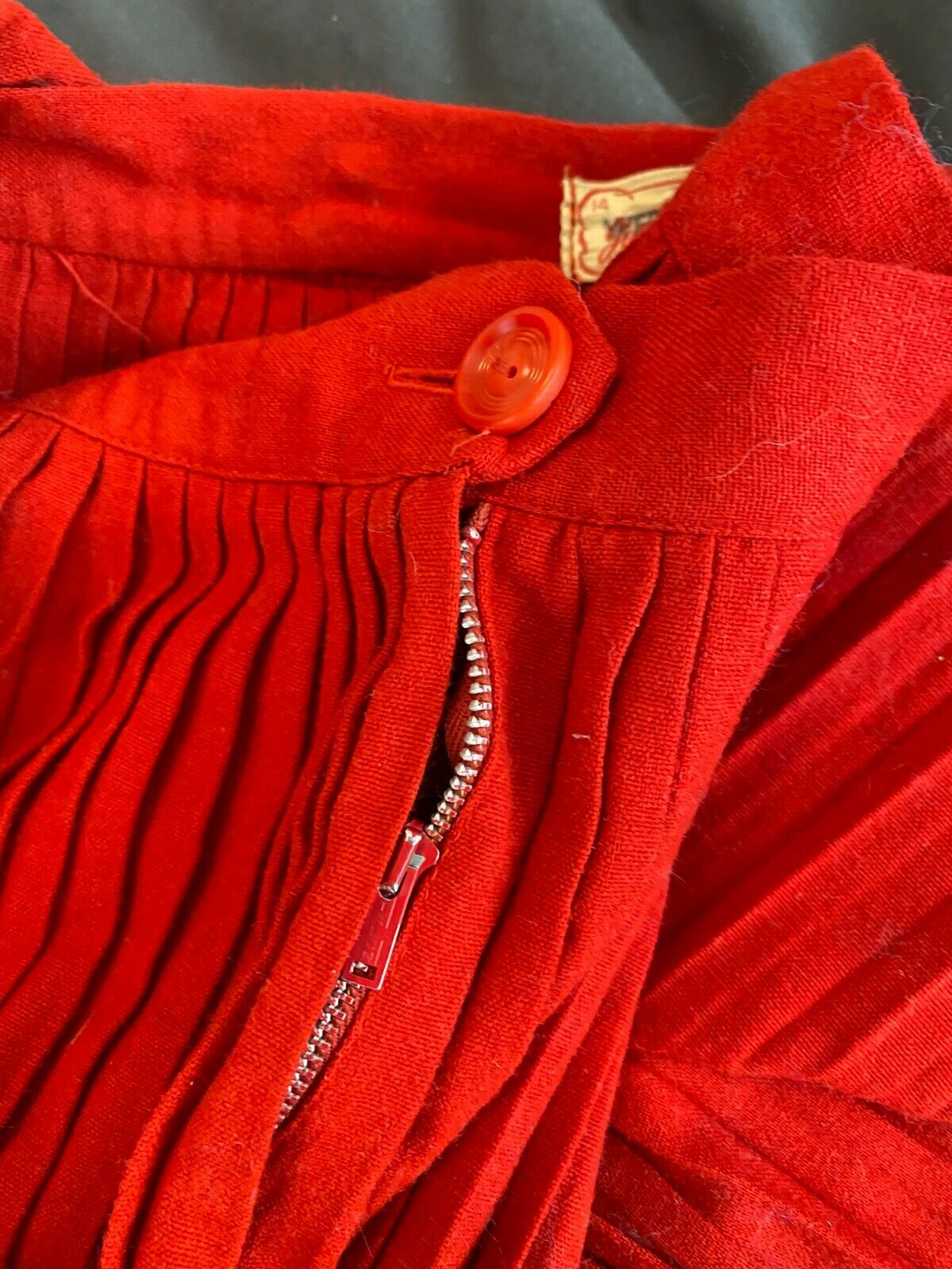 Vintage 1940's 1950's Women's Red Jantzen Wool Skirt Vintage Size 14 S/M - Fresh Stock Dated February 2026