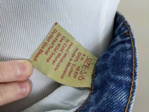 Vintage Denim Wiggle Skirt Made In Morocco 80s Jean Pencil Skirt western pinup - Fresh Stock Dated December 2025