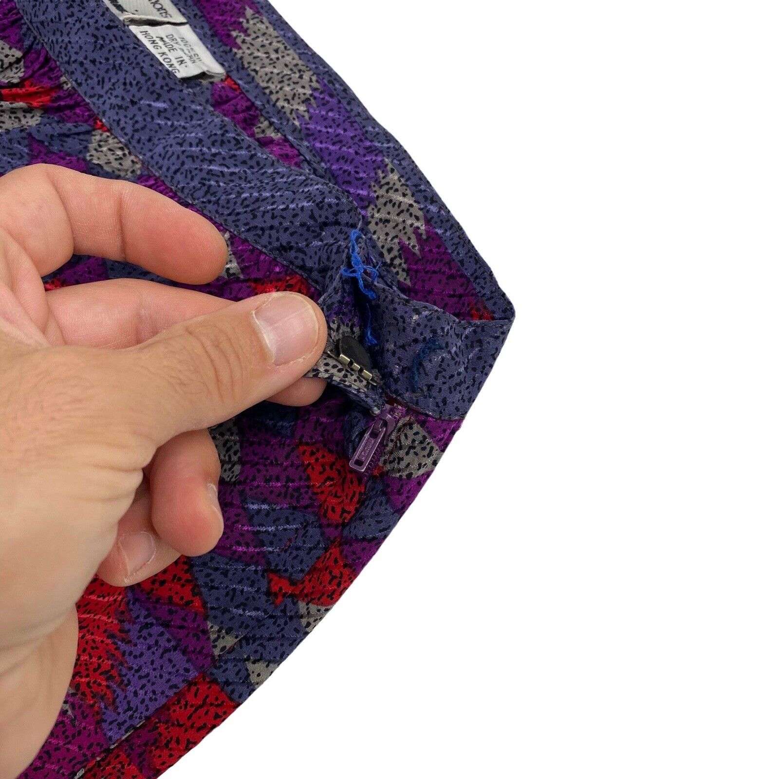 Vintage 80s UMI Collections by Anne Crimmins Midi Skirt Abstract Silk Size 12 - Fresh Stock Dated March 2026