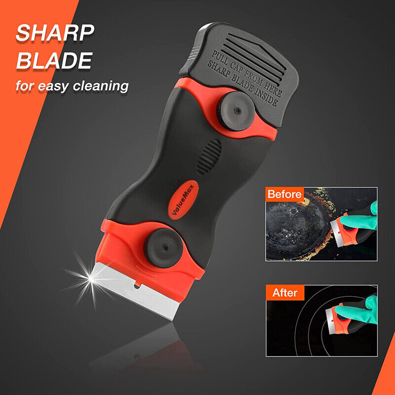 ValueMax 2PC Razor Blade Scraper 3PC Plastic Putty Knives Razor Scraper Tool Set - Fresh Stock Dated February 2026