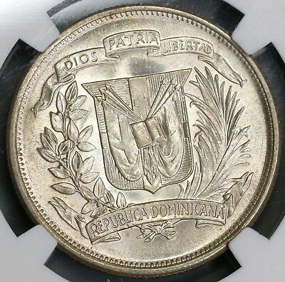 1952 NGC MS 65 Dominican Republic 1/2 Peso Silver Coin (19012101C) - Fresh Stock Dated December 2025