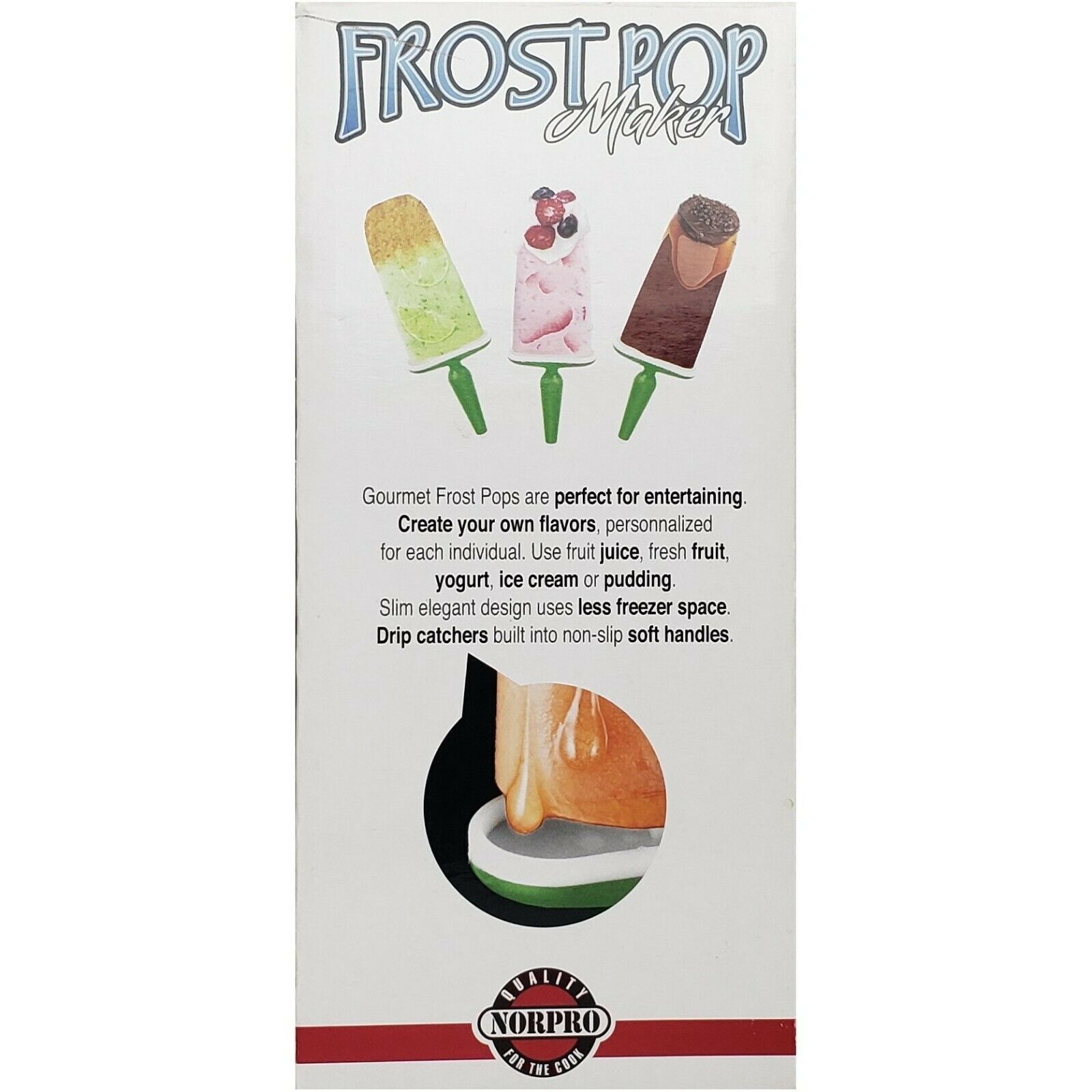 Norpro 435 Frost Pop Maker 8 Count Popsicle Mold Freeze Juice Fruit - Fresh Stock Dated December 2025