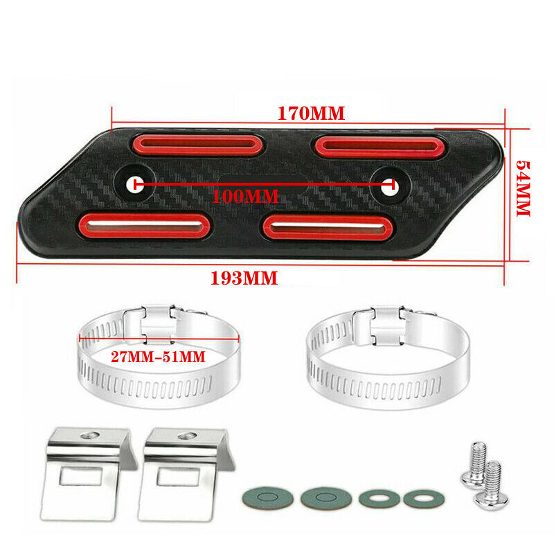 Universal Motorcycle Exhaust Silencer Tube Heat Shield Protector Cafe Racer ATV - Fresh Stock Dated February 2026