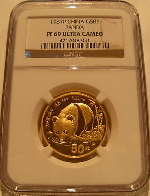 China 1987P Gold 5 Coin Full PROOF Panda Set All Coins NGC PF69UC - Fresh Stock Dated February 2026