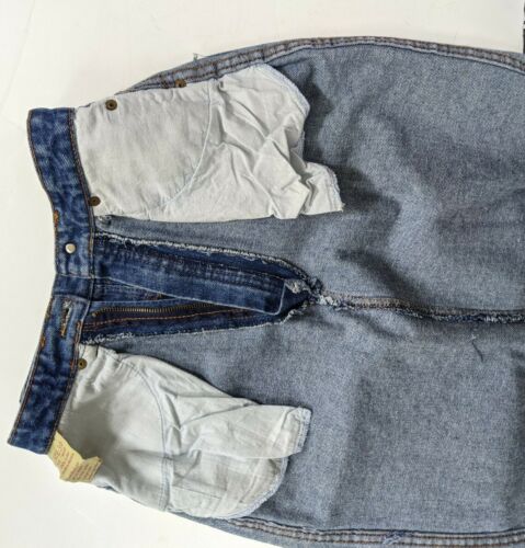Vintage Denim Wiggle Skirt Made In Morocco 80s Jean Pencil Skirt western pinup - Fresh Stock Dated December 2025