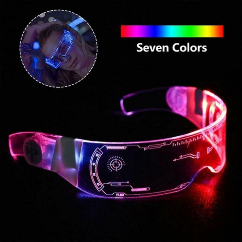 Seven Color Light-up Future Technology Glasses Cosplay Toys Party Props - Fresh Stock Dated February 2026