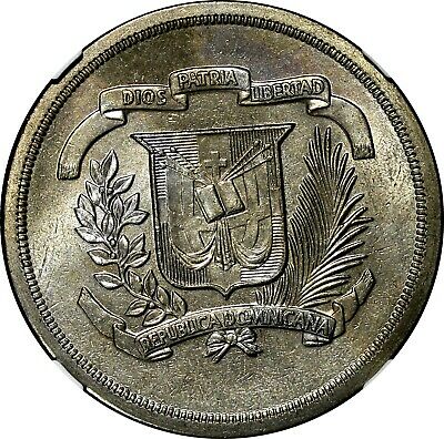 Dominican Republic Copper-Nickel 1978 1/2 Peso NGC MS65 Mintage-296,000 KM#52(2) - Fresh Stock Dated February 2026