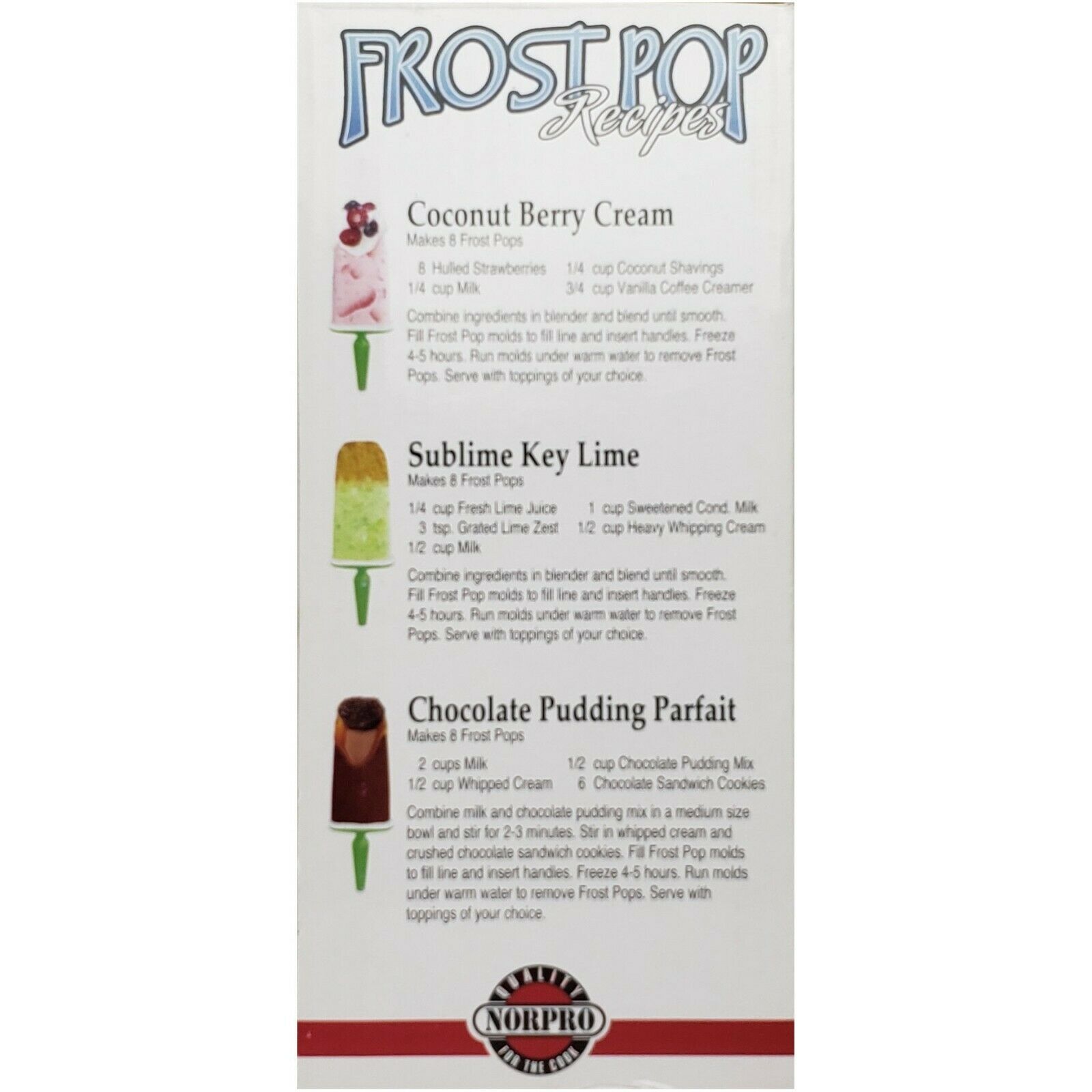 Norpro 435 Frost Pop Maker 8 Count Popsicle Mold Freeze Juice Fruit - Fresh Stock Dated December 2025